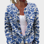 Cardigan Floral de Outono feminino