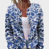 Cardigan Floral de Outono feminino
