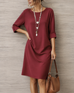 Julia - Vestido com Decote Redondo e Bolsos