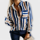 Blusa casual às riscas feminino