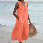 Vestido com Decote em V feminino