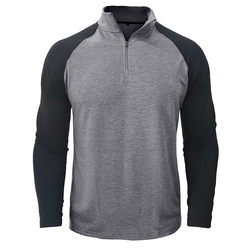 Camisa de algodão com gola subida masculino