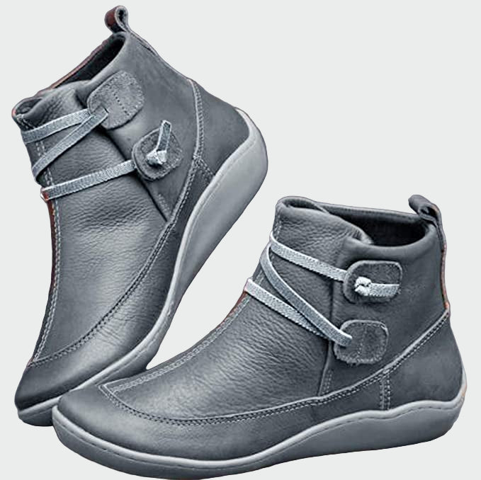 Botins ortopédicos de couro premium feminino