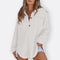 Blusa Túnica Leve Decote V com Botões feminino