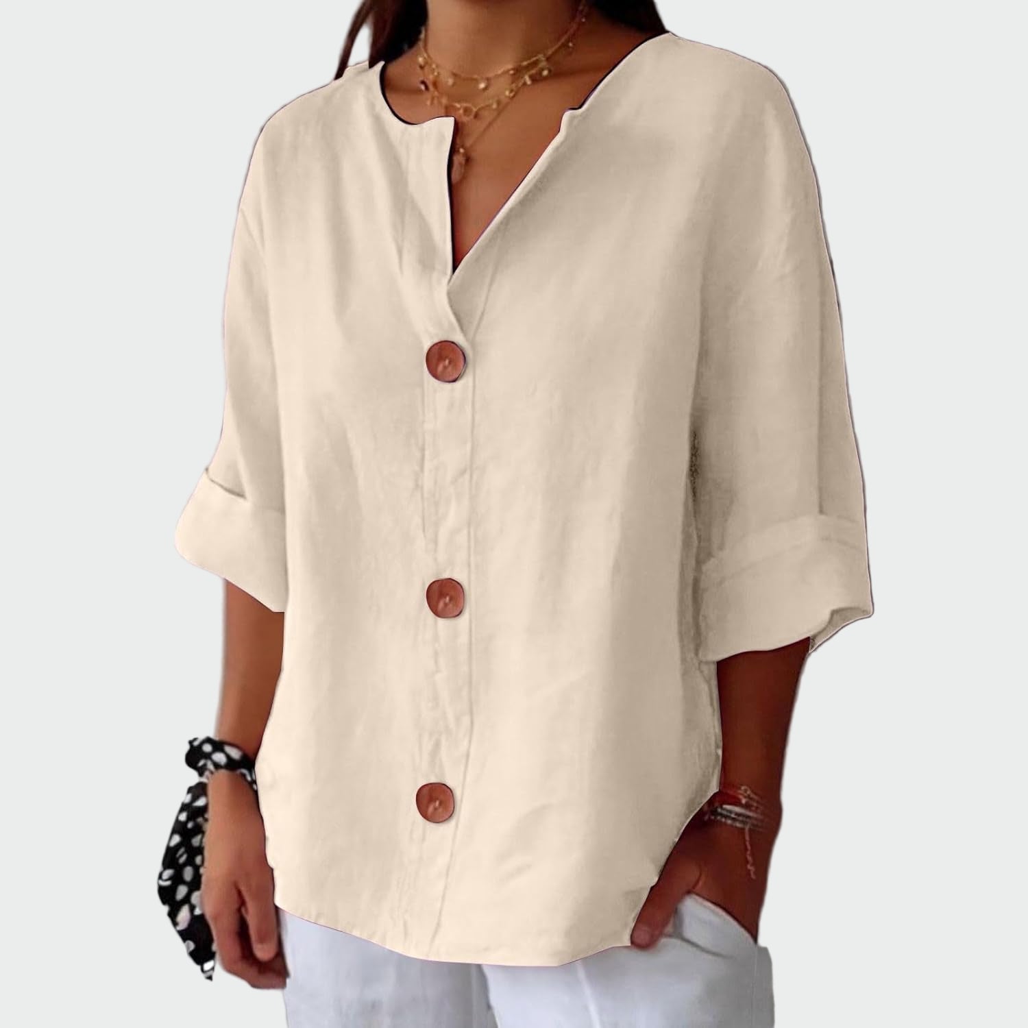Blusa casual com textura feminino