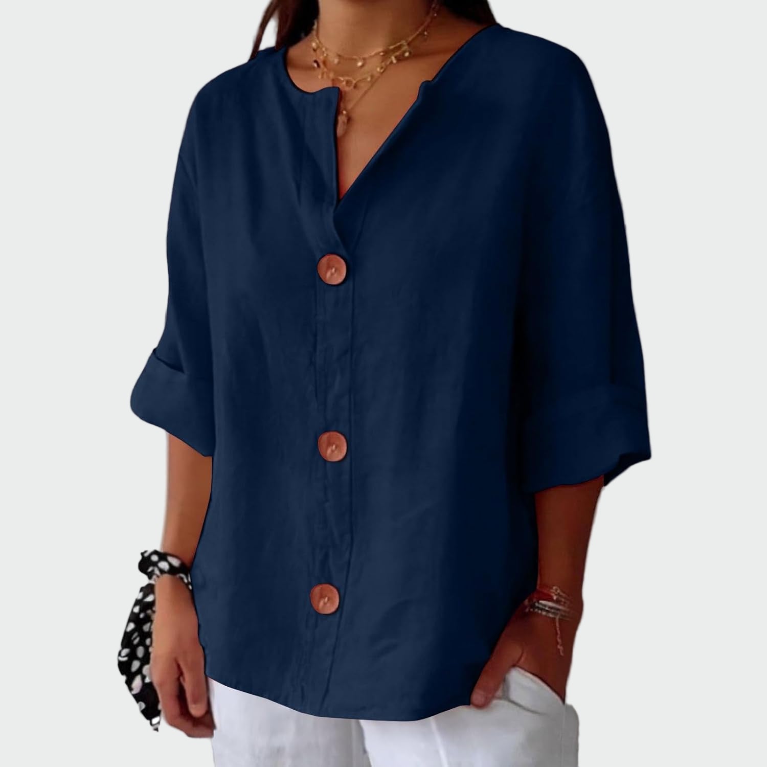 Blusa casual com textura feminino