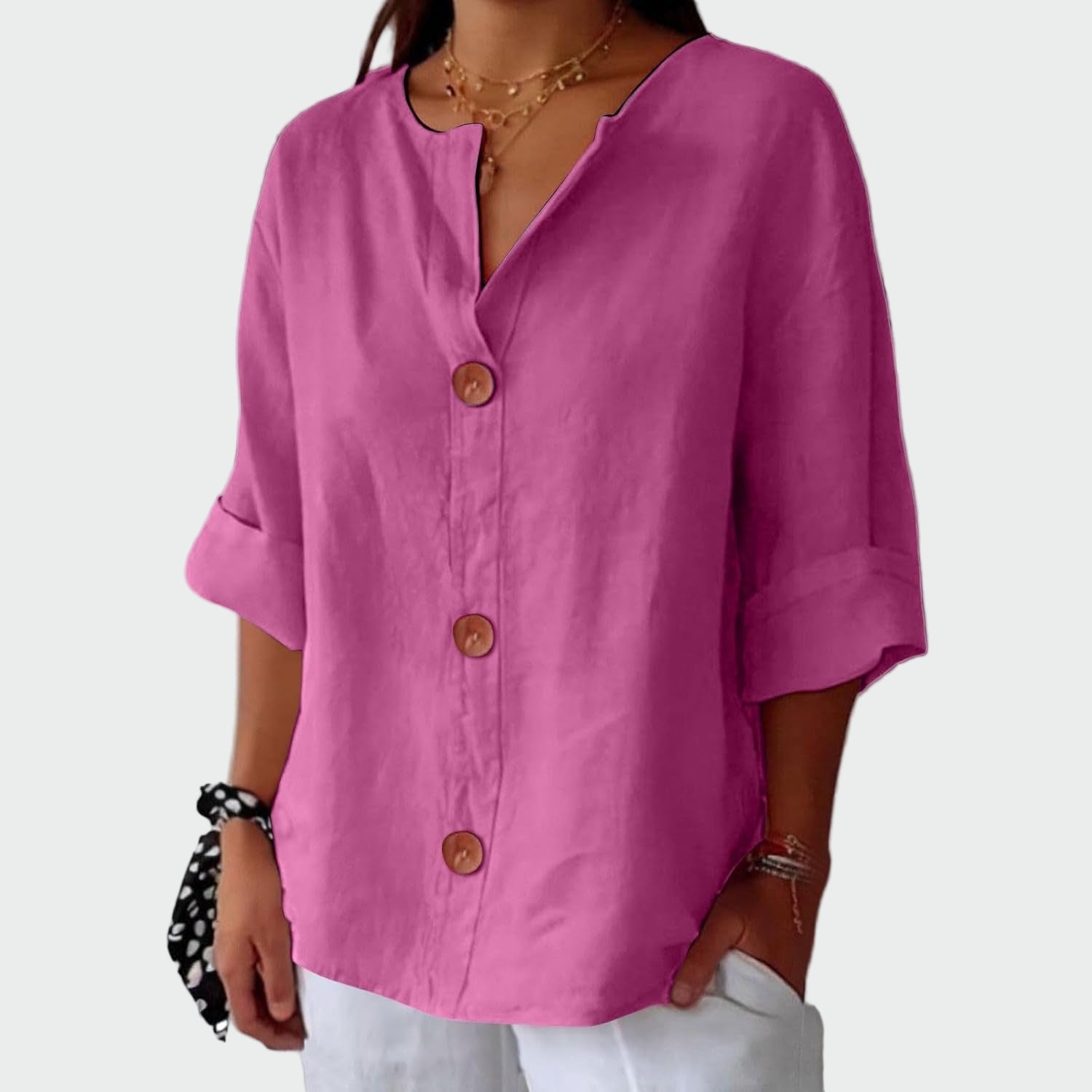 Blusa casual com textura feminino