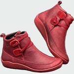 Botins ortopédicos de couro premium feminino