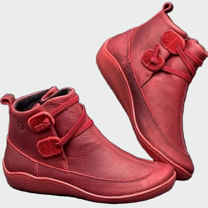Botins ortopédicos de couro premium feminino