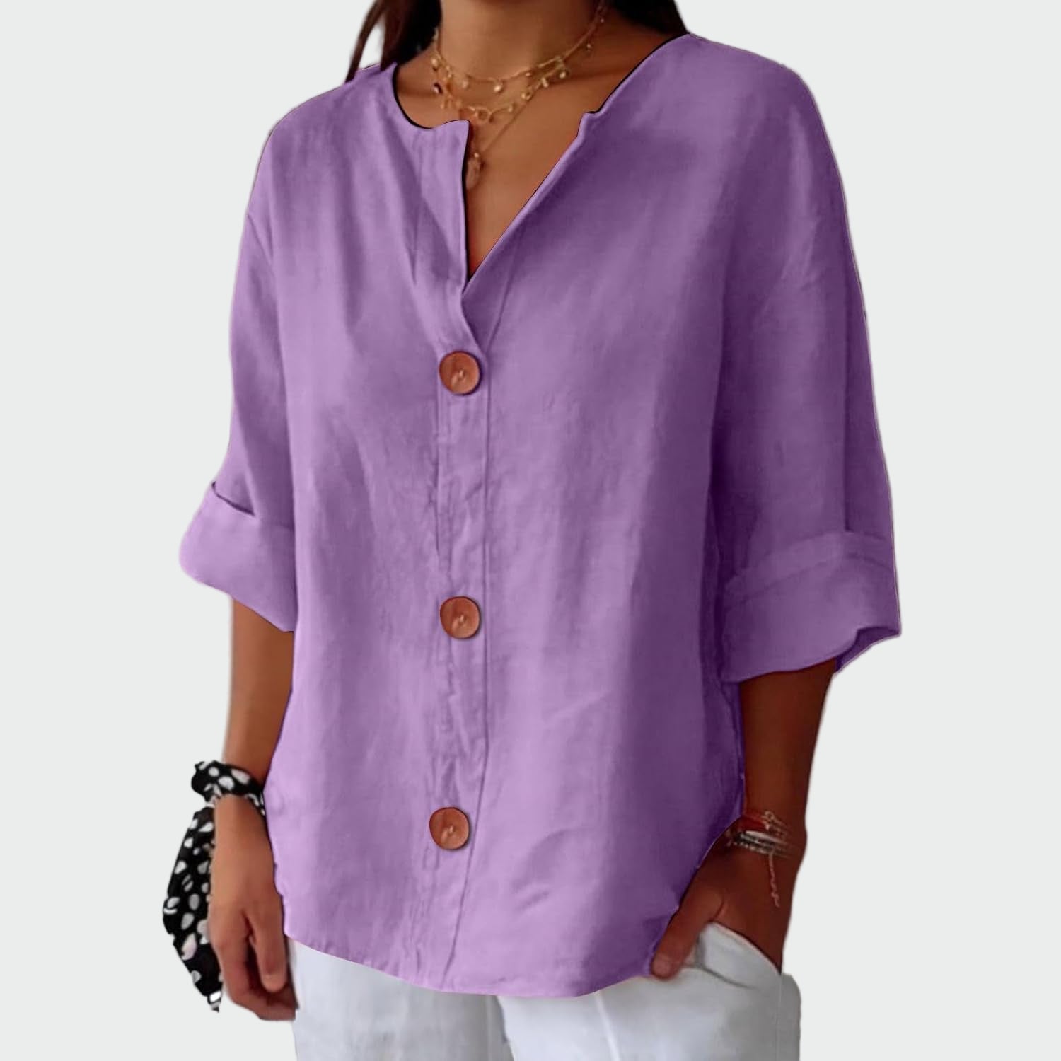Blusa casual com textura feminino