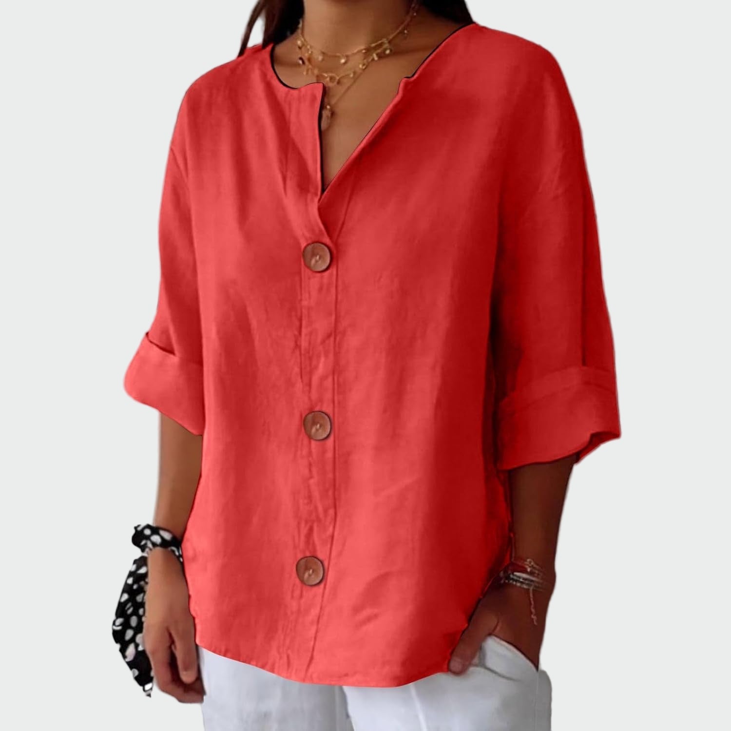 Blusa casual com textura feminino
