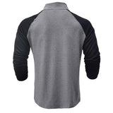 Camisa de algodão com gola subida masculino