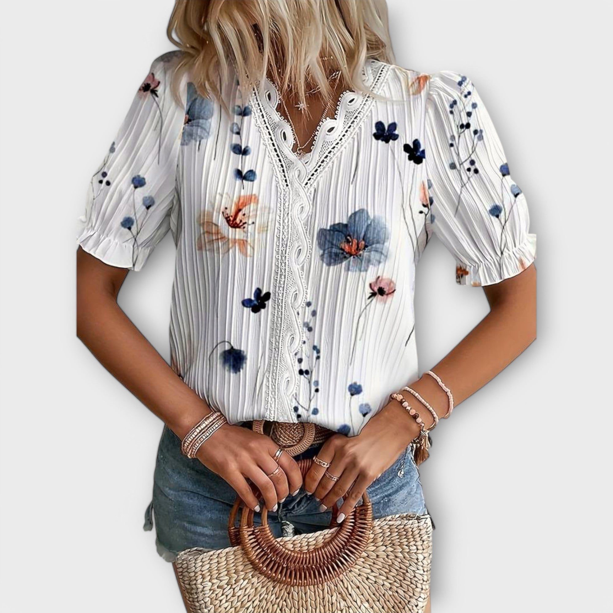 Blusa com decote em V feminino