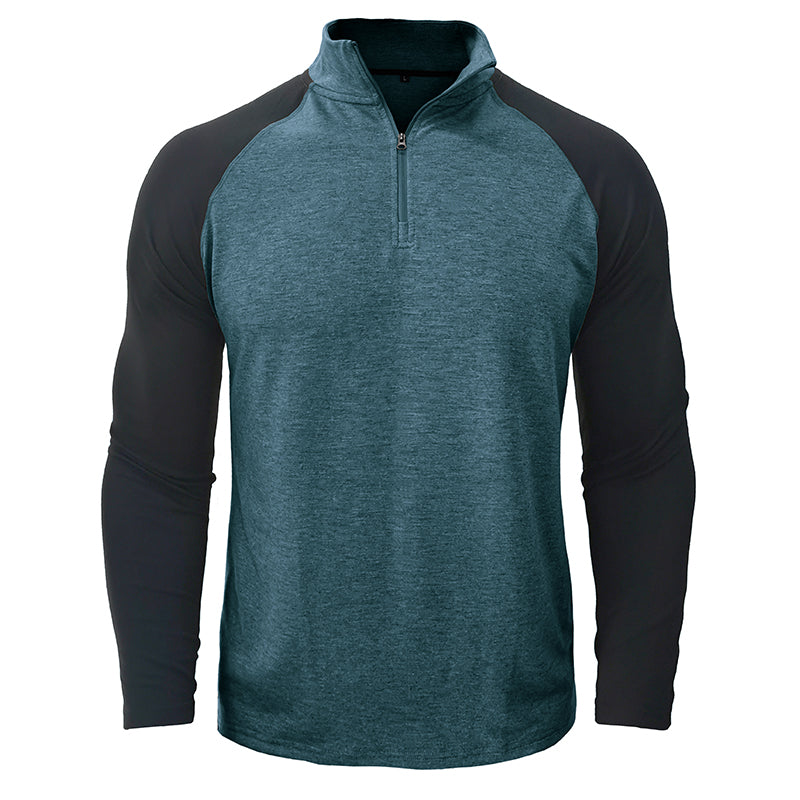 Camisa de algodão com gola subida masculino