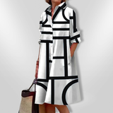 Vestido Midi Geométrico feminino