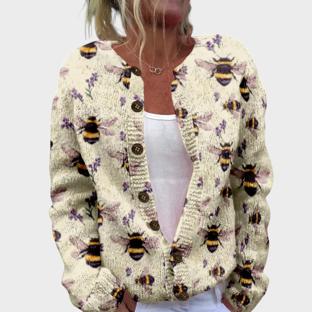Cardigan Floral de Outono feminino