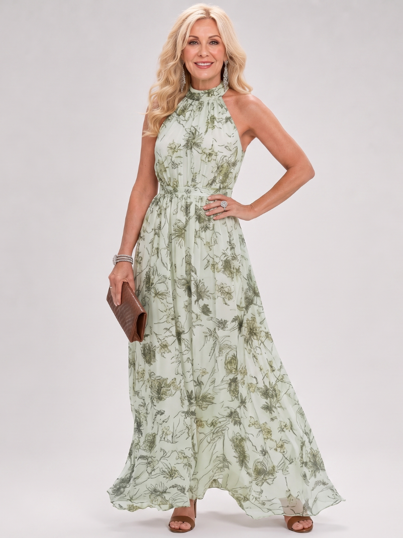 Vestido midi Guinevere floral com saia fluida