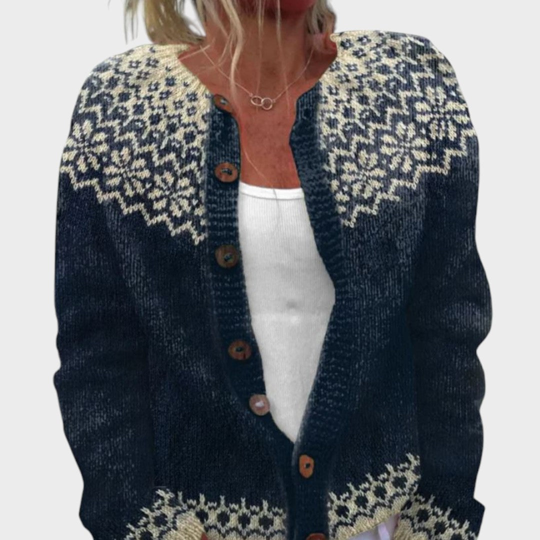 Cardigan Floral de Outono feminino