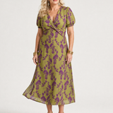 Vestido midi Virel floral descontraído