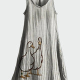 Vestido com casal de patinhos feminino