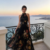 Vestido midi Sior floral com decote halter