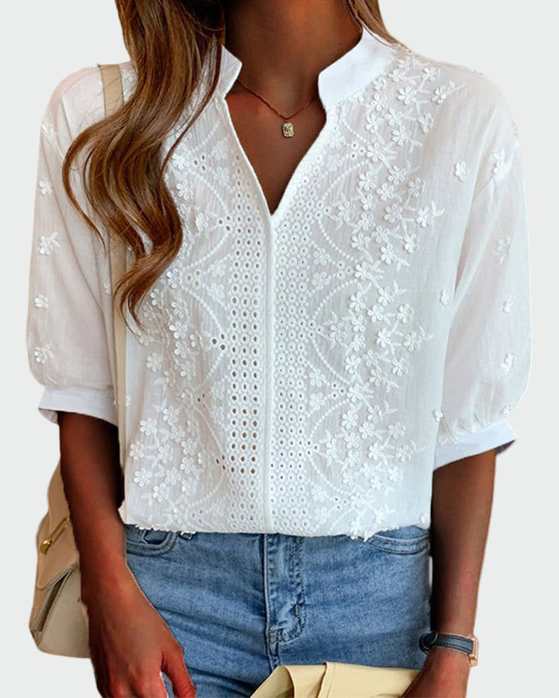 Blusa com detalhes de renda feminino