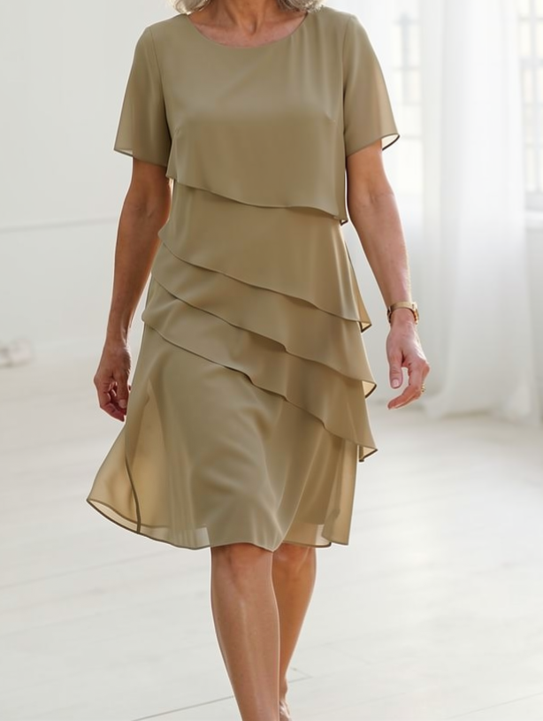 Juliette – Vestido Elegante Fluido com Folhos