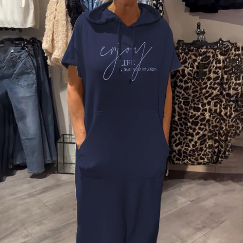 Vestido casual com capuz feminino