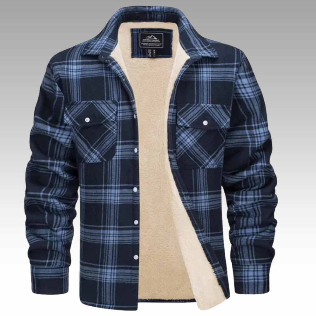 Casaco Trucker Riscas Fleece masculino