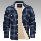Casaco Trucker Riscas Fleece masculino
