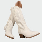 Botas ocidentais bordadas e elegantes feminino