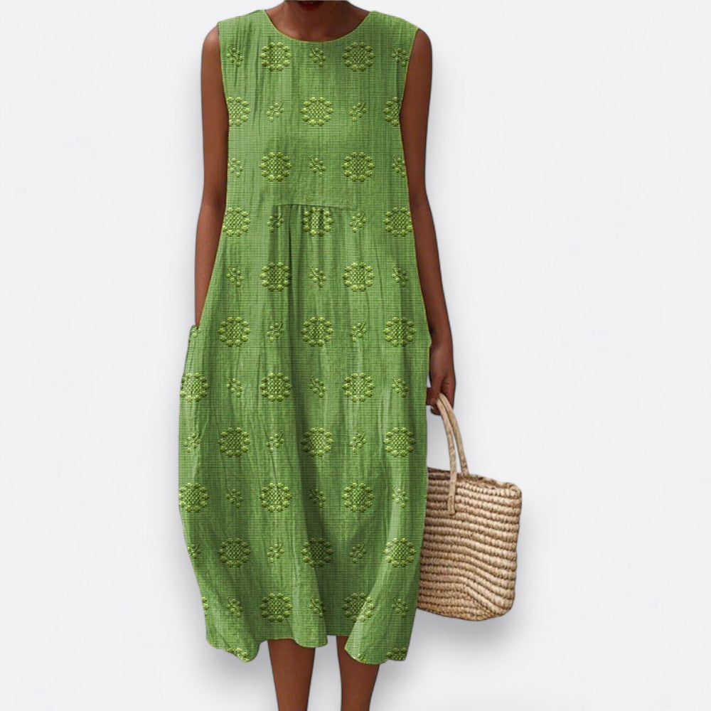 Vestido de algodão sem mangas feminino