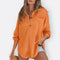 Blusa Túnica Leve Decote V com Botões feminino