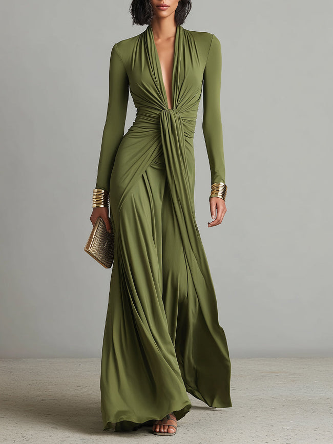 Melina | Vestido maxi com folhos