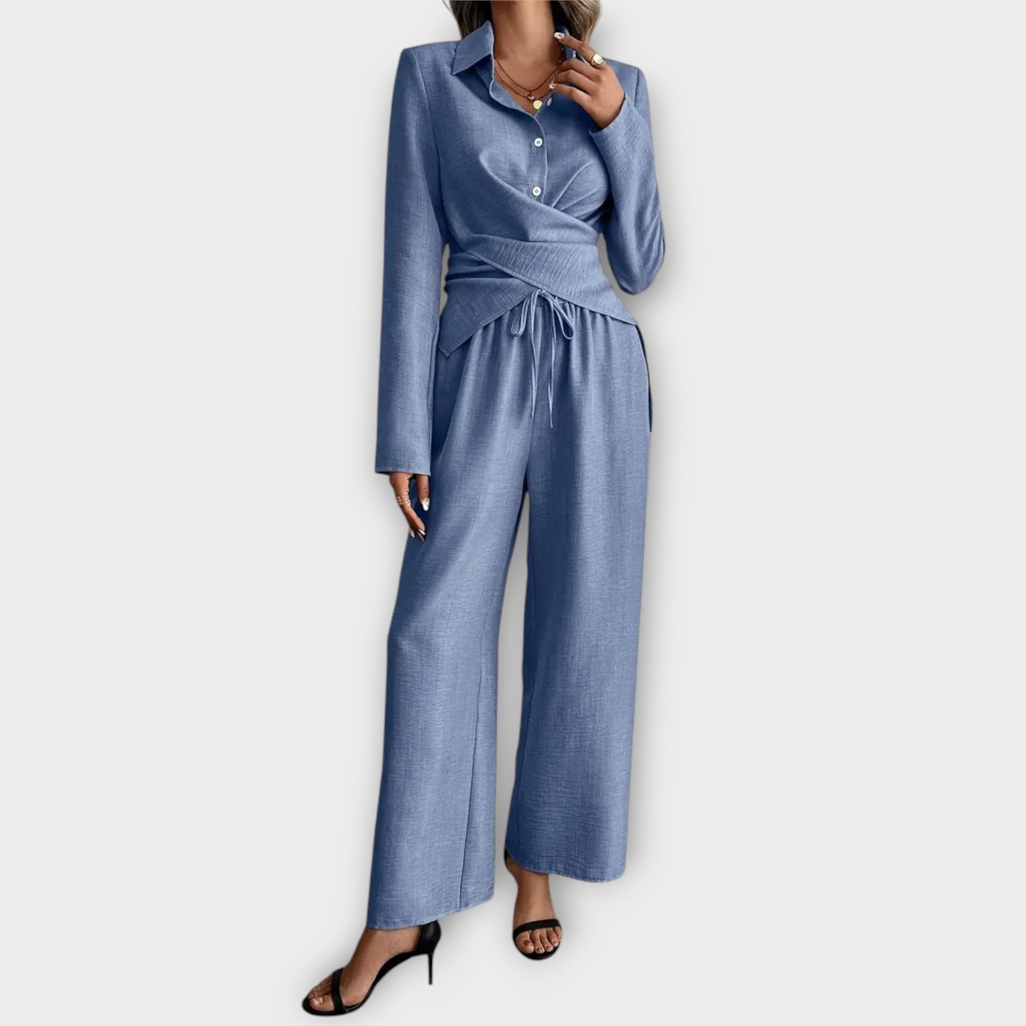 Conjunto elegante de 2 peças feminino