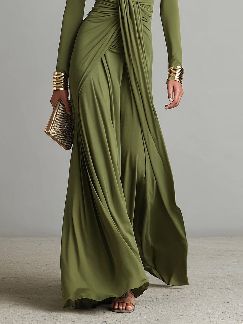 Melina | Vestido maxi com folhos