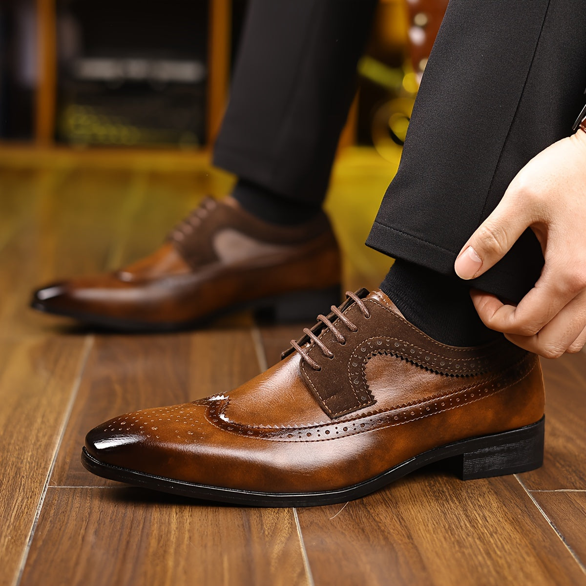 Sapatos Elegantes em Couro masculino