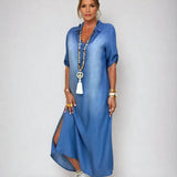 Vestido Maxi De Ganga feminino