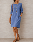 Julia - Vestido com Decote Redondo e Bolsos
