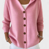 Cardigan moderno com capuz feminino
