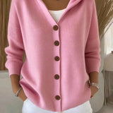 Cardigan moderno com capuz feminino