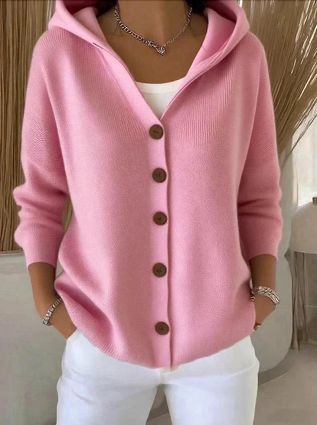 Cardigan moderno com capuz feminino