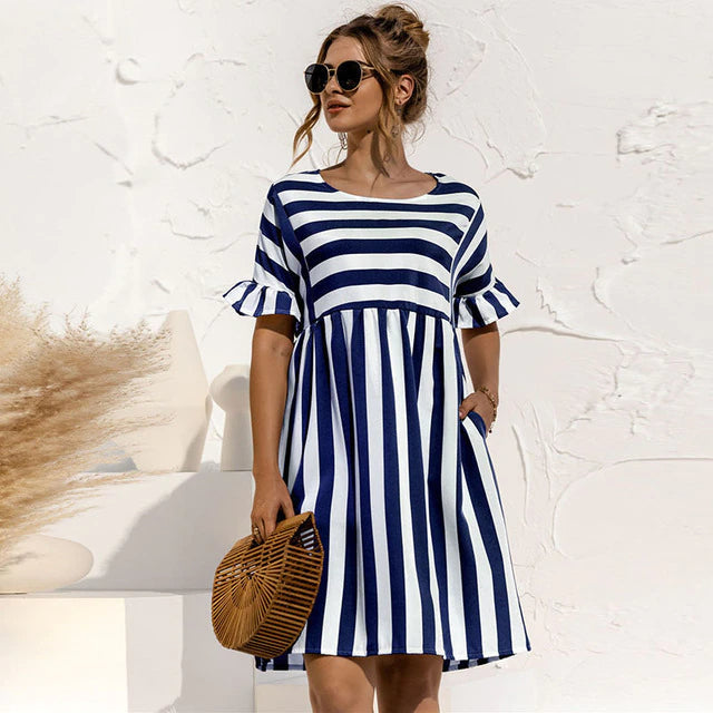 Madalena | Vestido Leve às Riscas