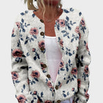 Cardigan Floral de Outono feminino