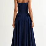 Vestido midi corpete estruturado feminino