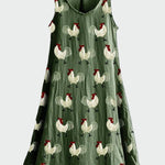 Vestido com Estampa de Galo feminino