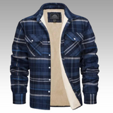 Casaco Trucker Riscas Fleece masculino
