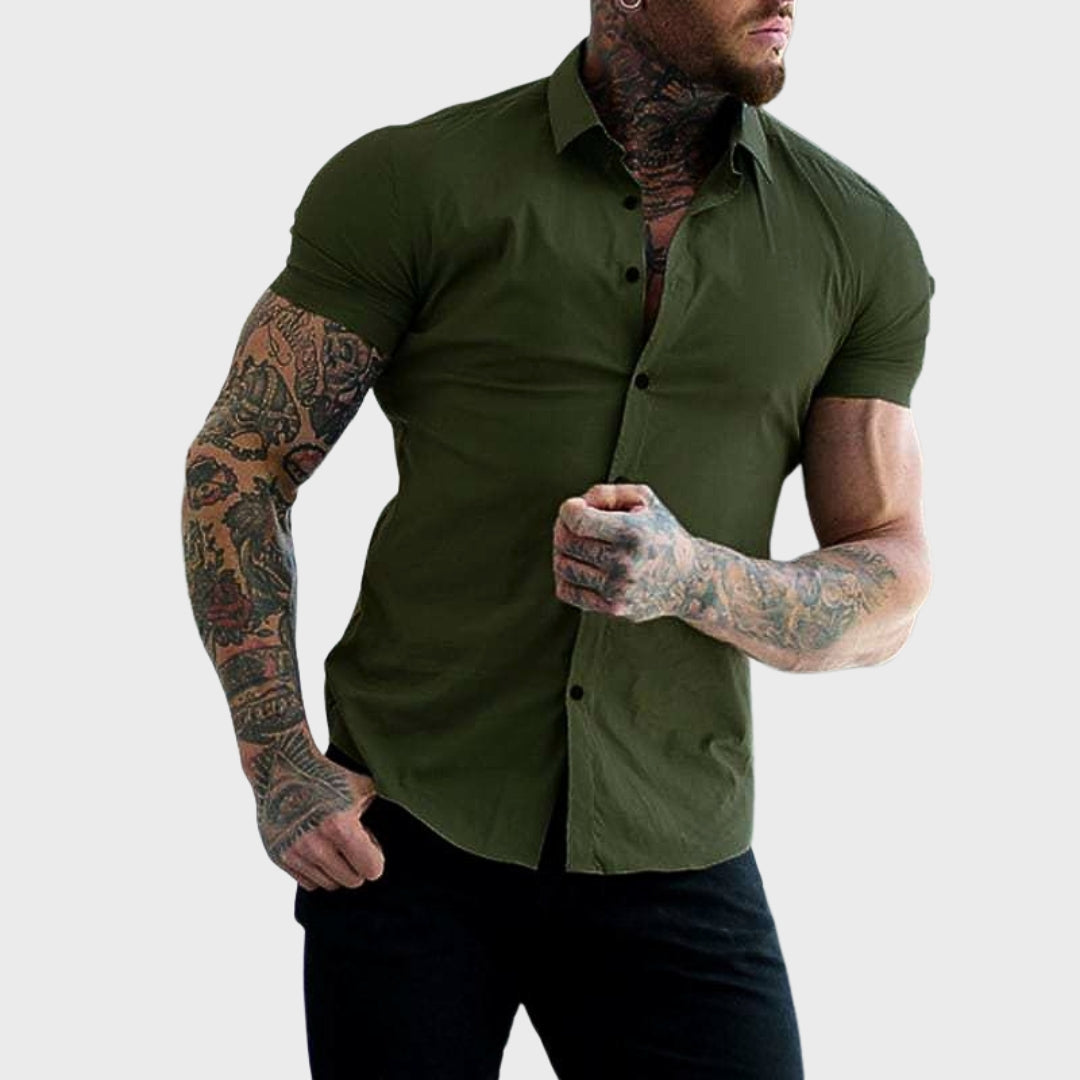 Camisa de Manga Curta Slim masculino