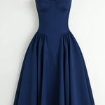 Vestido midi corpete estruturado feminino