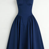 Vestido midi corpete estruturado feminino